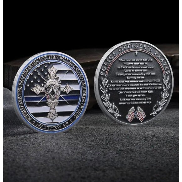 Police Officer Prayer Challenge Coin - Picture 1 of 4